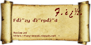 Füzy Árpád névjegykártya