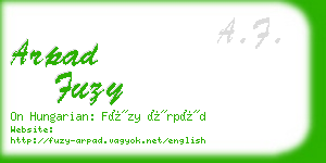 arpad fuzy business card